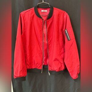 Zeagoo Vibrant Red Bomber Jacket